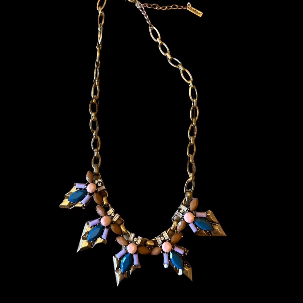 Jewelmint adjustable necklace.  Purple blue and peach colors.  Gold tone.